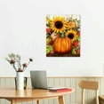 thumbnail image 2 of Creowell Fall Wall Art Canvas Pumpkin Wall Decor Rustic Farmhouse Fall Artwork Sunflower Pictures for Kitchen Bedroom Living Room Dining Room Autumn Harvest Prints Party Halloween Home 16x20in, 2 of 3