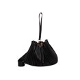 thumbnail image 1 of Bolsa cruzados de hombro plisados ​​a la moda, de mano de piel sintética para mujer (negro) Ehuebsd Para Estrenar, 1 of 8