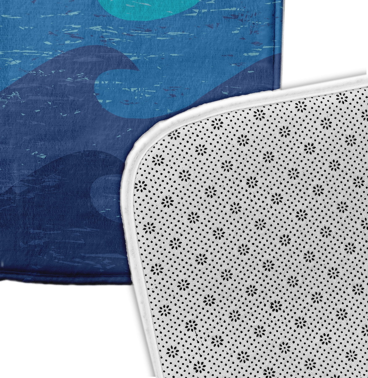 Simply Daisy 34" x 21" Plush Microfiber Blue Deep Sea Bath Mat