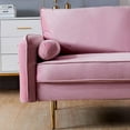 thumbnail image 3 of Wulawindy Velvet Fabric sofa with pocket-71‘’pink, 3 of 6