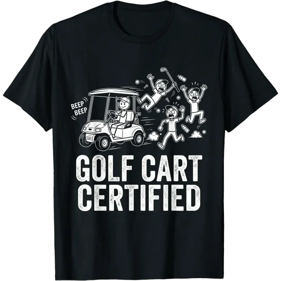 Golf Cart Certified Funny Golfer Driver Golf Driver T-Shirt , Vintage T-Shirt