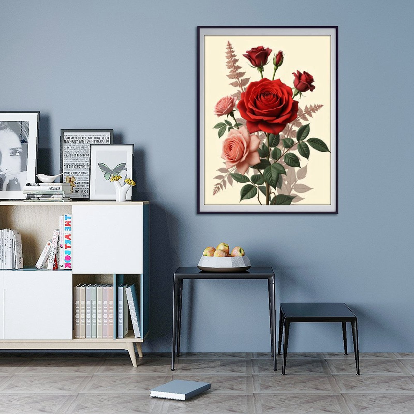 Diamond Art Kits for Adults - 5d Red And Pink Roses Bouquet Artwork Diamond Painting for Adults, Diamond Art for Adults Beginners, Diamond Painting Kits for Adults for Home Wall Decor