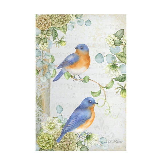 Canvas Wall Art - Jean Plout 'Songbirds D' Wall Art for Living Room, Bedroom, or Office Décor by Trademark Fine Art - 12 x 19 Inches