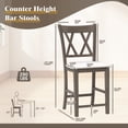 thumbnail image 3 of Gymax 4PCS Bar Stools 24''Counter Height Stools w/ Linen Fabric Upholstered Seat Gray, 3 of 9
