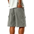 thumbnail image 4 of Men's Casual Dressy Cargo Shorts Lightweight Elastic Drawstring Waist Shorts Relaxed Fit with Side Pockets, 4 of 5