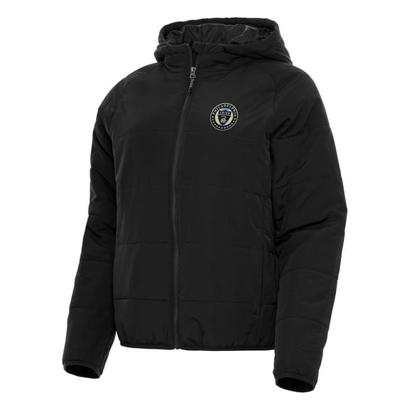 Women's Antigua Black Philadelphia Union Universe Raglan Full-Zip Jacket