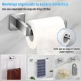 thumbnail image 4 of 7 PCS Juego de Baño Accesorios, Incluye Toallero, Aro Toalla Cuadrado, Porta Papel, 2 Ganchos Cuadrados, 2 Ganchos para Ropa, Acero Inoxidable 304, Adecuado para Baño y Cocina, 4 of 6