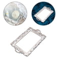 thumbnail image 4 of jifeng Retro Gold Mirror Plate Cosmetic Storage Tray Decorative Tray for Wedding Makeup white rectangle, 4 of 9