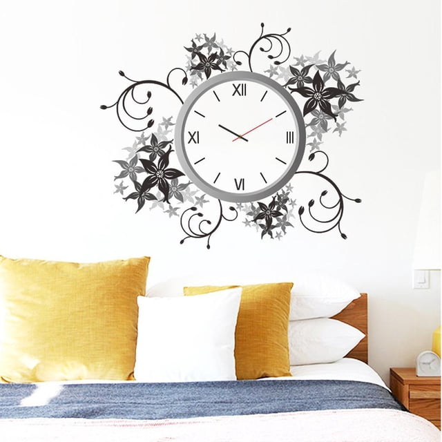 Pvc Etiqueta De Reloj De Decoración Calcomanía Autoadhesiva Adhesivo 52x45 Cm BLESIY Calcomanía de arte de la etiqueta de la pared