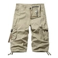 thumbnail image 1 of FAIWAD Men's Casual Elastic Waist Zipper Multi-Pockets Short Pants Drawstring Hem Loose Outdoor Shorts, 1 of 6