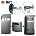 thumbnail image 6 of POCHAR Rainproof Wall Mount Disposal Containers - Galvanized Steel Outdoor Receptacles Smoker Disposal - Easy Waste Accommodation - for Outdoor Use (Black), 6 of 9