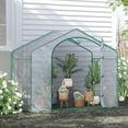 thumbnail image 2 of CoSoTower 6' X 3' X 5' Portable Walk-In Greenhouse, PVC Cover, Steel Frame Garden Hot House, Zipper Door, Top Vent for Flowers, Vegetables, Saplings, Clear, 2 of 9