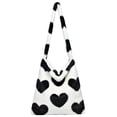 thumbnail image 1 of Bolso de hombro Bolso vintage Bolso grande de felpa Mujer Bandolera de invierno (corazón) Negro, 1 of 9