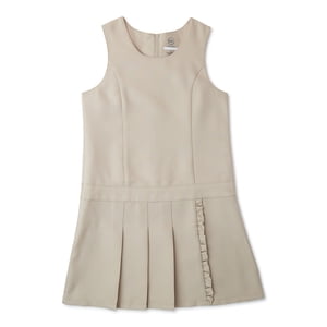 Wonder Nation Girls School Uniform Pleated Ruffle Jumper Dress