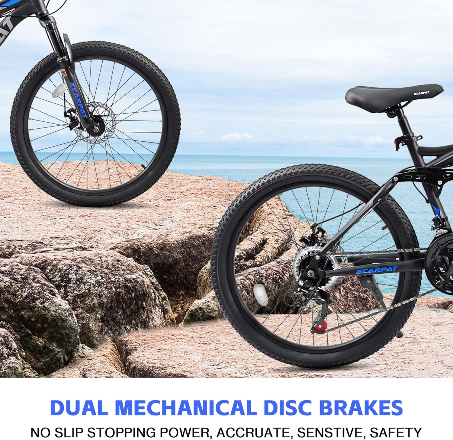 Ambifirner 26 inch City Bike Mountain Bike - Full Shimano 21 Speed - Dual Disc Brake - High-Carbon Steel Frame - Front Suspension for Gift