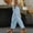 L Blue, variant on Rhuody Women'S Pants High Waist Pants Drawstring Capri Pants With Pockets Wide Leg Cropped Pants For Retro Trousers L White