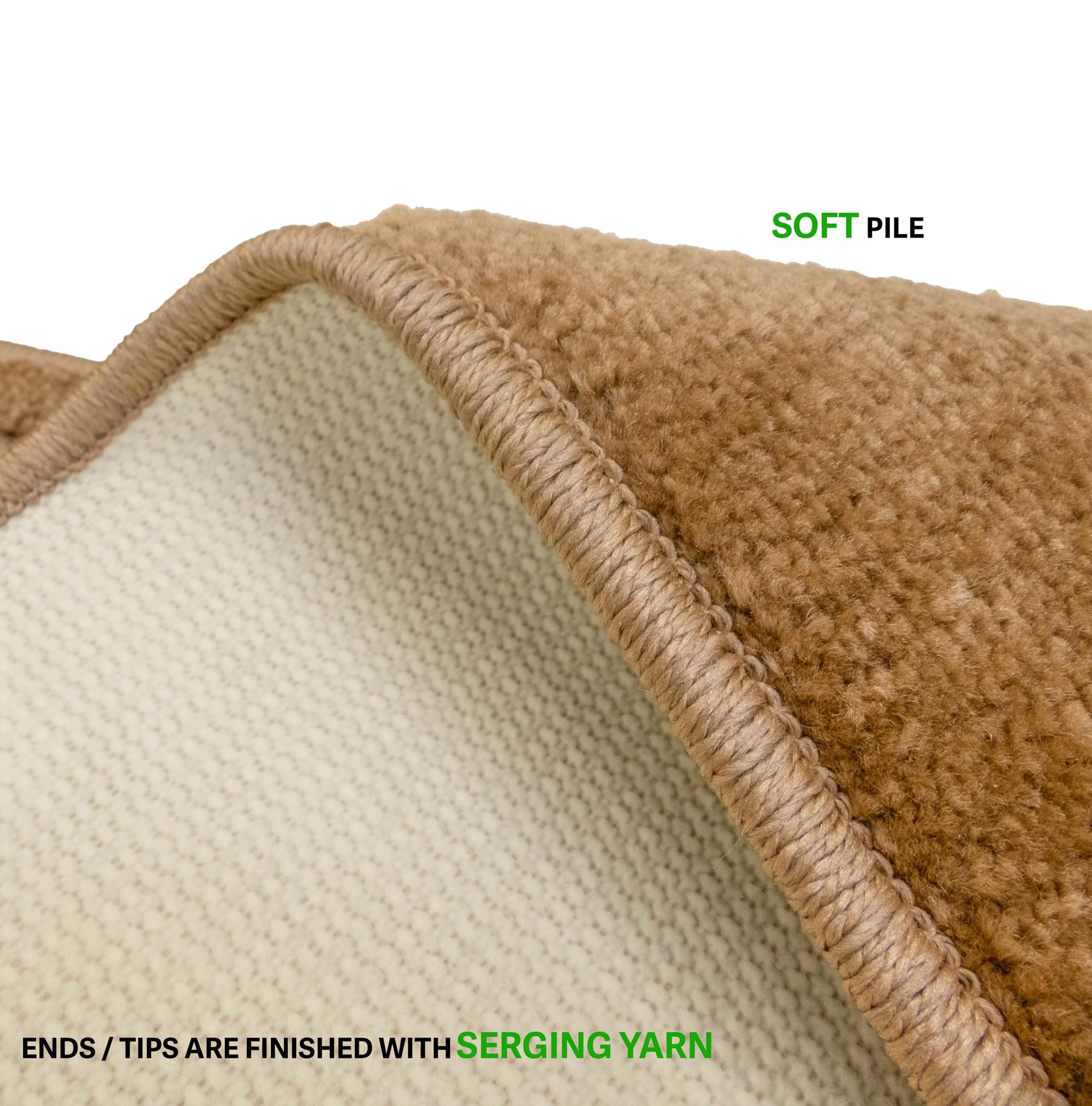 Custom Size Anti-Slip Machine Washable Soft Pile Moroccan Trellis Beige Runner Rugs ( 17' x 26")