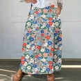 thumbnail image 3 of HomeGardon Maxi Skirts for Women Long Skirts Summer Women's Printed Elastic Waistband Pleated Pocket Skirt with Mid Calf Skirt,S-XXXXXL, 3 of 5