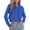 Blue, variant on Cropped Pullover Hoodies for Women Lightweight Long Sleeve Plain Hooded Sweatshirt with Pockets Crop Tops