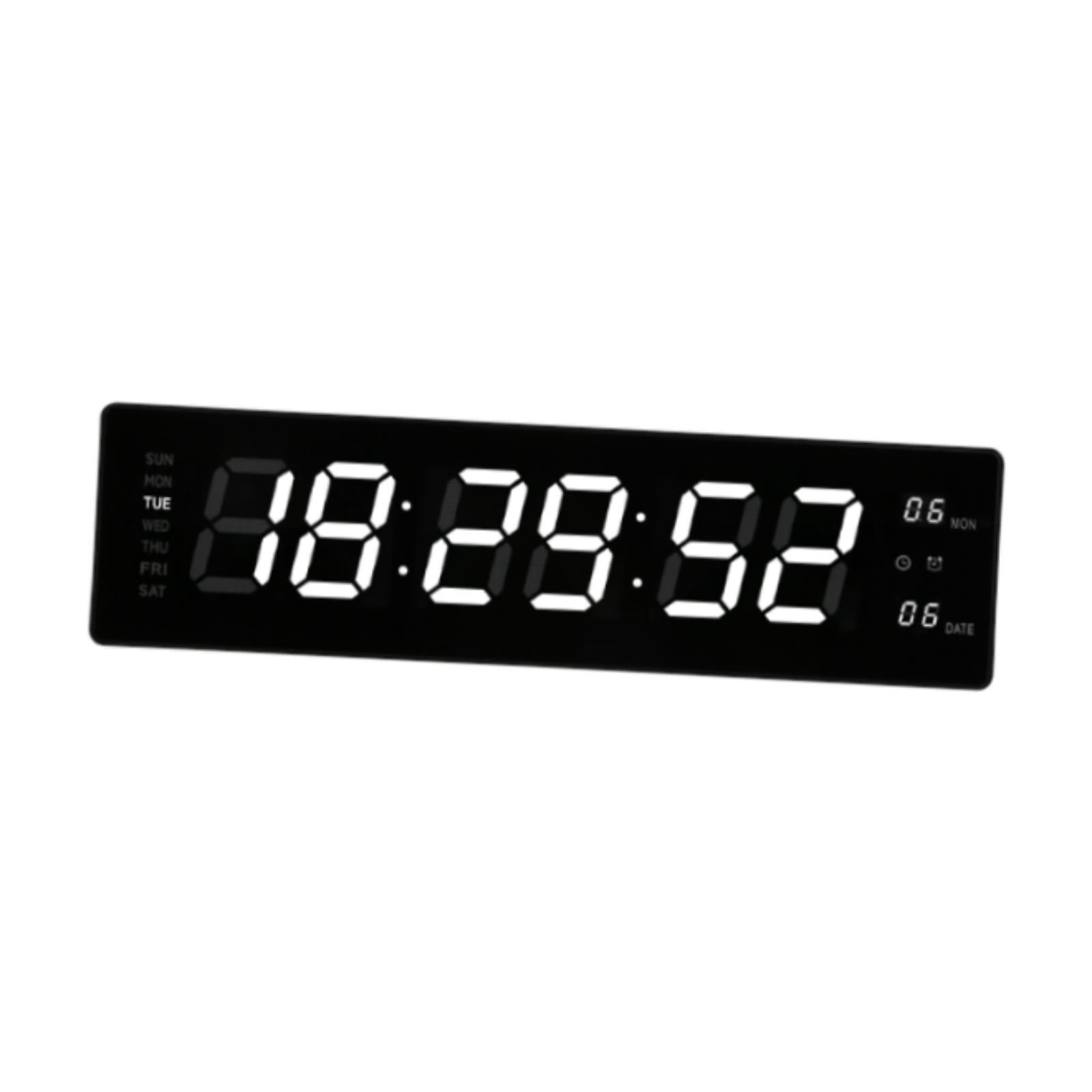 Baoblaze LED Digital Clock Bedroom Display Date Calendar Bar Wall Hanging Alarm Clock White