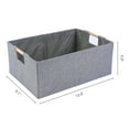 thumbnail image 4 of Unique Bargains Foldable Storage Basket with Wood Handles Gray 13.4*9.1*5.9, 4 of 6