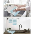 thumbnail image 6 of Gradient Aqua Blue Kitchen Dish Towels for Drying Dishes Set of 4, Modern Rustic Minimalist Pastel Solid Waffle Weave Microfiber Terry Hand Tea Bathroom Towels Quick Dry & Absorbent Towel 12x12, 6 of 7
