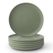 JoyJolt Mesa 6pc Stoneware 10.5" Dinner plate set - Desert Sage Green