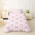 thumbnail image 2 of Erosebridal Kids Cute Bowknot Twin Bedding,Girls Kawaii Plaid Bow Tie Duvet Cover Set,Pink Reversible,2pcs,No Comforter, 2 of 5