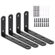 thumbnail image 2 of Hvxrjkn 4pcs Soporte de Estante de Acero Negro Resistente L Esquinero, Soporte de Ángulo de Junta Decorativa para Estante Estantes de 5 Pulgadas X 3 Pulgadas Soporte para Colgar en la Pared con Tornillos, 2 of 7