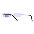 thumbnail image 2 of SA106 Extra Small Mens Rectangular Metal Rim Classic Color Lens Sunglasses Silver Purple, 2 of 4