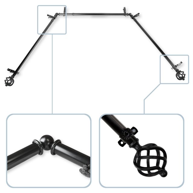 Rod Desyne Twist Bay Window Adjustable Curtain Rod
