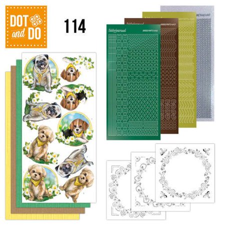 Dot and Do Nr. 114 Card Kit Dogs HobbyDot Stickers, 3D Image & Layered Cards, Dot and Do Card Kit By Hobbydots