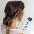 thumbnail image 2 of Unique Bargains 1 Pc Fashion Bow Ribbon Hair Clips Hairdo Clip Navy Blue, 2 of 5