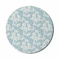 thumbnail image 1 of Nature Mouse Pad for Computers, Botanical Theme Floral Patterns Orchid Flowers in Line Style, Round Non-Slip Thick Rubber Modern Gaming Mousepad, 8" Round, White Pale Sky Blue, by Ambesonne, 1 of 2