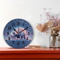 thumbnail image 2 of Yayeee 10" Wall Clock Battery Operated Quartz Round Silent Non-Ticking Home Decor, Blue Cartoon Aurora Pattern, 2 of 6
