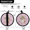 thumbnail image 7 of ZUXONGSY Cute Corgi Set of 2 Pot Holder Round Insulated Oven Gloves Kitchen Accessories Insulated Tea Pot Holder Dishwasher Safe Pot Holders Oven Mitts 2-in-1 Stylish Decor, 7 of 7