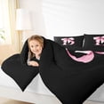 thumbnail image 3 of Manfei Watercolor Bow Letter B Twin Comforter Sets for Girls, Black Pink Initial Bedding Set, Black Reversible, 2 Pieces, 3 of 6