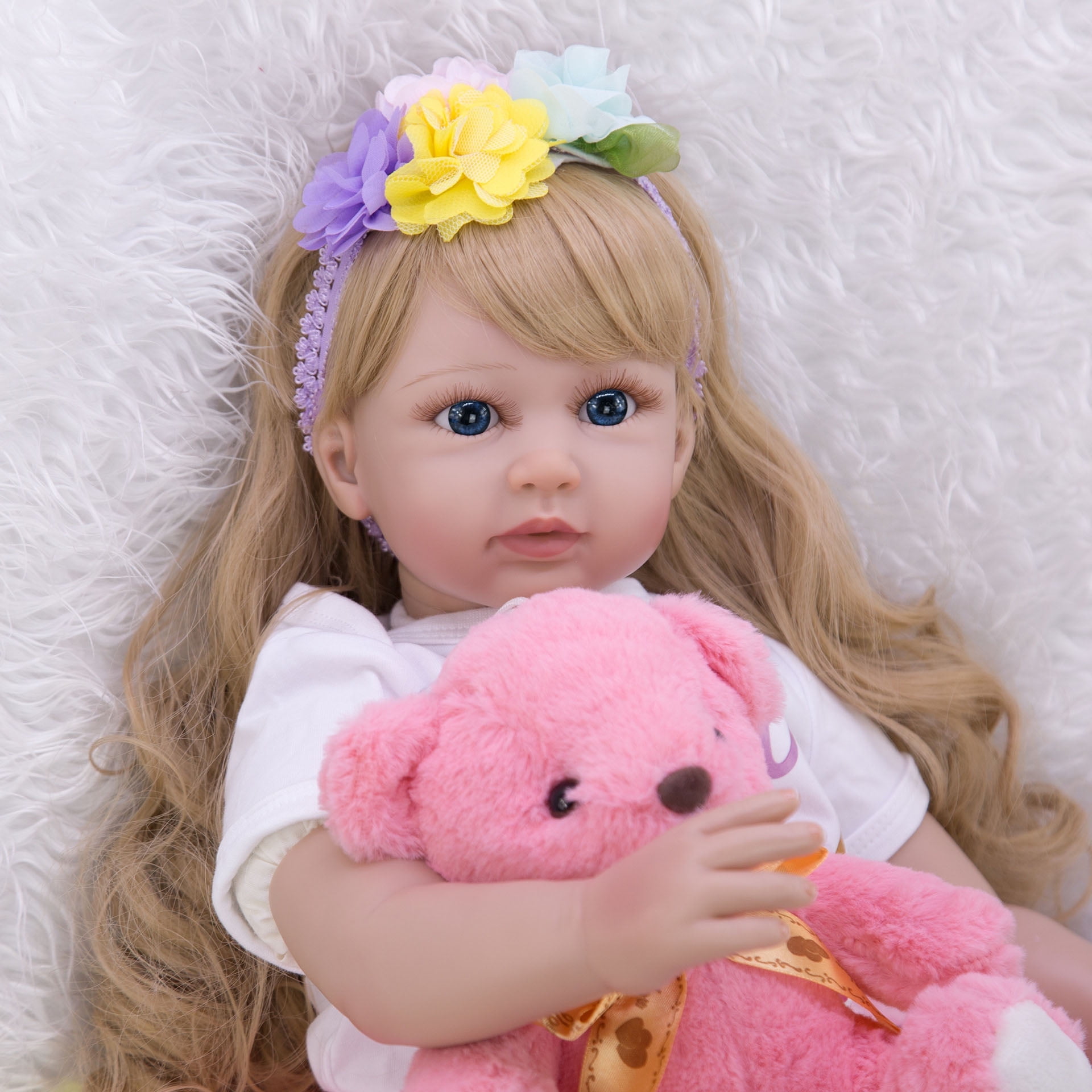 Realistic Reborn Baby Dolls - 24 inch Lifelike Newborn Chubby Doll Real Life with Soft Cloth Body, Adorable Painted Gift Set for Kids Age 3+