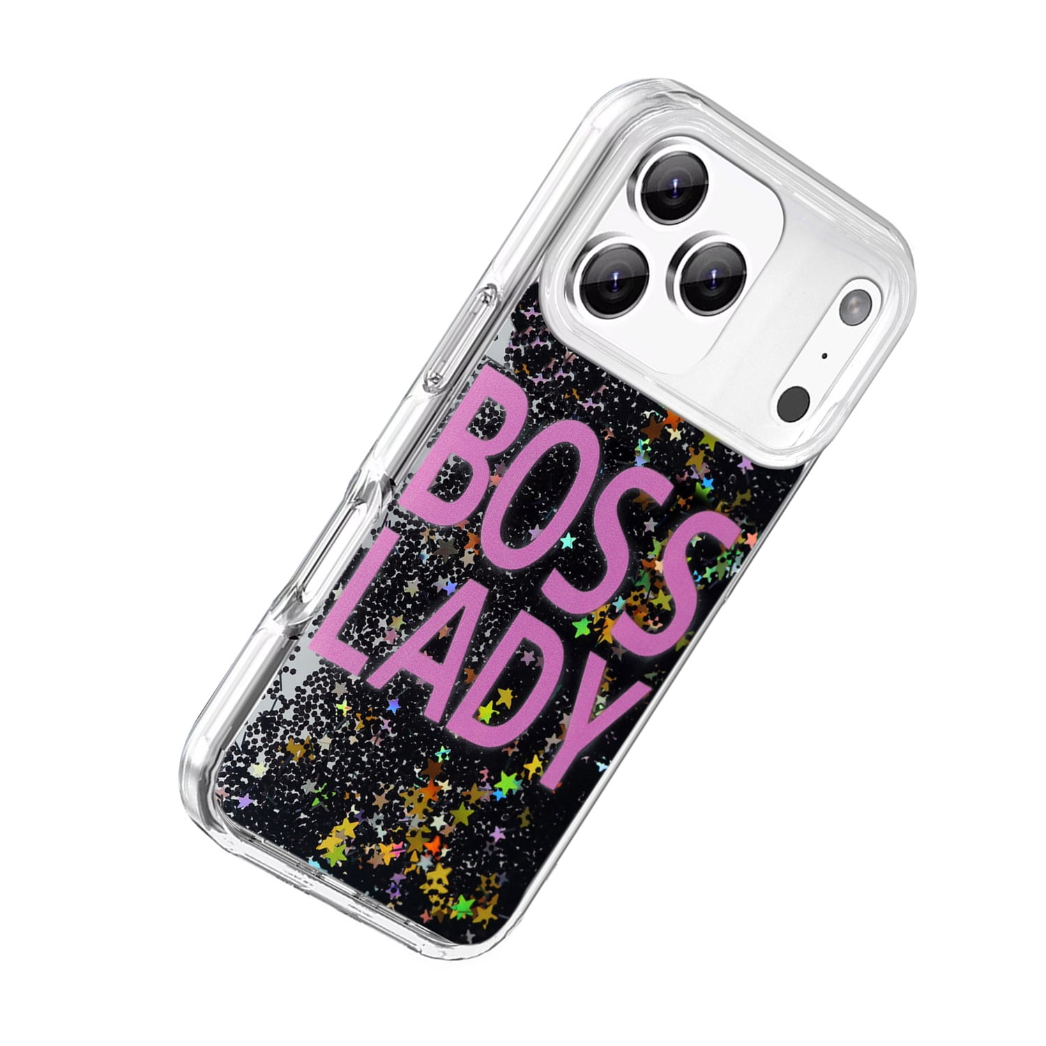 Liquid Quicksand Glitter Cover Case for iPhone 17 Pro Max - Black