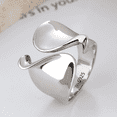 thumbnail image 1 of 925 Sterling Silver Irregular Ring for Women Geometry Versatile Minimalism Accessories Jewelry Gift Dropshipping, 1 of 5