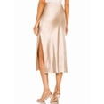 thumbnail image 4 of Deliqiba Skirt for Women Midi Length High Waist Silk Satin Elasticized Cheetah Casual Ladies Skirts Beige M, 4 of 5