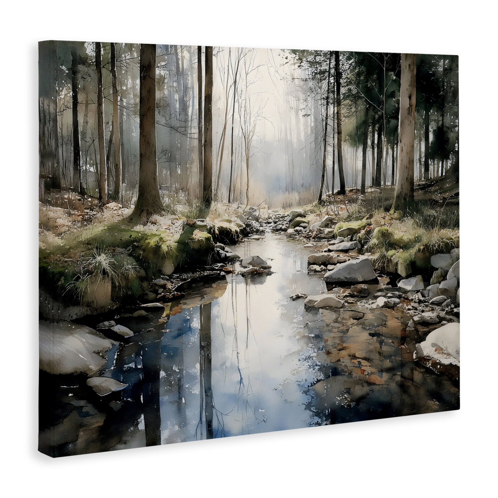 Stupell Industries Rock Creek in Morning Mist Canvas Wall Art, design by Franklyn Gregory