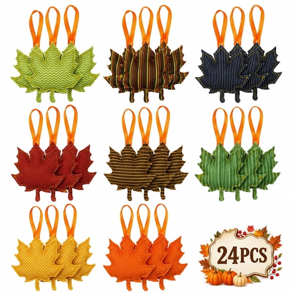 Thanksgiving Fall Tree Decoration 3D Felt Maple Leaf Hanging Ornaments Thanksgiving Tree Ornaments Fall Decoration for Farmhouse Harvest Autumn Festival Party Decor 27 Pcs