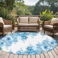 thumbnail image 4 of Teal Blue Wisteria Round Area Rug 7Ft Washable Circle Rugs for Dorm Laundry Room, Sprinng Summer Pastoral Botanical Non-Slip Carpet Floor Mats Indoor Outdoor Carpet Runner Aesthetic Home Decor, 4 of 8