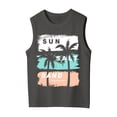 thumbnail image 4 of SGMVNU 2 Pack Girls Tank Tops Summer Casual Tropical Sleeveless Shirts Cartoon Printed Loose Fit Beach Tanks, Grey, White, Size 2-3 Years, 4 of 6