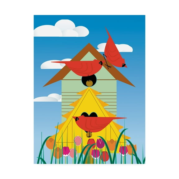 Trademark Fine Art 'Bird Condo' Canvas Art by Marie Sansone