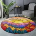 thumbnail image 6 of Circle Area Rug, Sun58 Washable Non-Slip Floor Carpet, Soft Rug for Living Room Bedroom Decor 71 Inch, 6 of 6