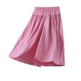 thumbnail image 5 of Tranfacy Girls 7-15 Years Fall Pants Solid Ice Silk Wide Leg Casual Straight Leg 9 Minute Pants Trousers, 5 of 5