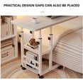 thumbnail image 3 of EastVita Blanc 60 x 40 cm - Table en C à Hauteur Réglable avec Roues - Table d'Appoint Mobile pour Collation avec Planche à Dessin Inclinable - Canapé, Table de Chevet, Support pour Portable, Plateau Télé en Forme de C avec Étagères de Rangement, 3 of 8