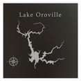 thumbnail image 1 of Lake Oroville Map 12x12" Black Metal Wall Art Office Decor Gift Engraved California, 1 of 2